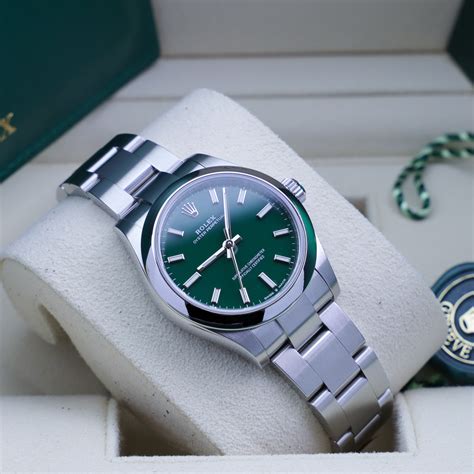 rolex oyster perpetual green face